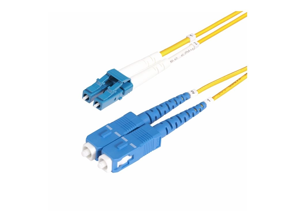 StarTech.com 3m (10ft) LC to SC (UPC) OS2 Single Mode Duplex Fiber Optic Cable, 9/125ï¿½m, Laser Optimized, 10G, Bend Insensitive, SMLCSC-OS2-3M