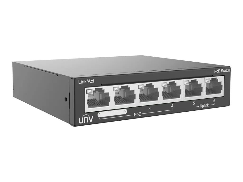 UNV - Switch - 4 x 10/100 (PoE )   2 x 10/100 - desktop - PoE  (60 W) NSW2020-6T-POE-IN